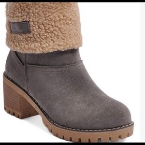 Gray Sherpa-Cuff Outdoor Boot - Women